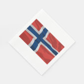 ノルウェー国旗の赤と青 スタンダードランチョンナプキン (角)