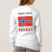 ノルウェー国旗の黒の個人用設定 Tシャツ (裏面)