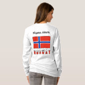 ノルウェー国旗の黒の個人用設定 Tシャツ (裏面フル)