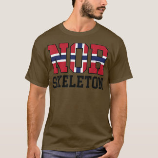 ノルウェー国旗の mushher ノルウェー NOR スケルトン Tシャツ