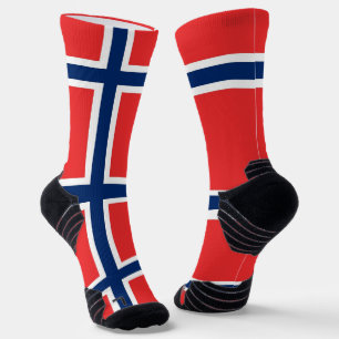ノルウェー国旗を持つアスレチック・クルー・ソックス ソックス