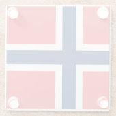 ノルウェー国旗を持つガラスコースター ガラスコースター (裏面)