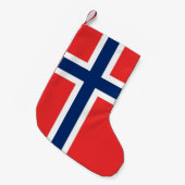 ノルウェー国旗を持つクリスマスストッキング スモールクリスマスストッキング (正面 (吊り時))