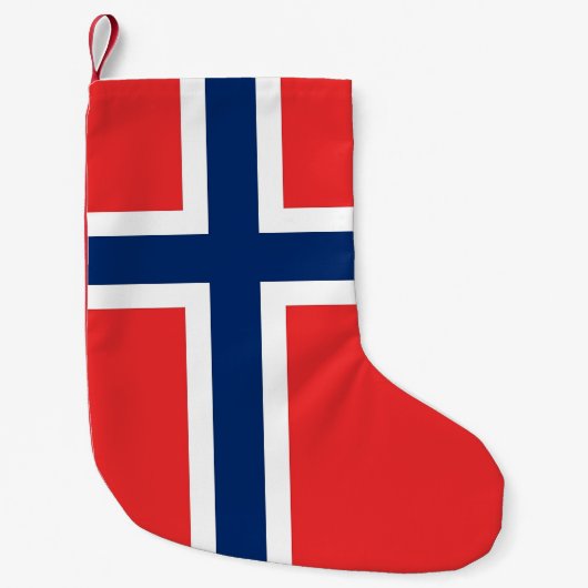 ノルウェー国旗を持つクリスマスストッキング スモールクリスマスストッキング (正面)