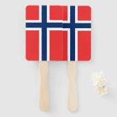 ノルウェー国旗を持つハンドファンのセット ハンドファン (正面&裏面)