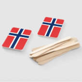 ノルウェー国旗を持つハンドファンのセット ハンドファン (組立なし)