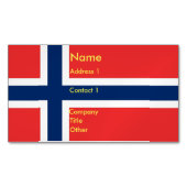 ノルウェー国旗を持つ名刺マグネット マグネット名刺 (正面)