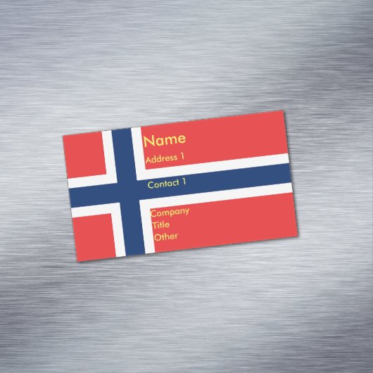 ノルウェー国旗を持つ名刺マグネット マグネット名刺 (インサイチュ)