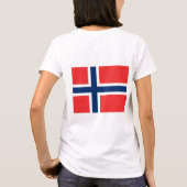 ノルウェー国旗を持つ女子フリースジョガー Tシャツ (裏面)