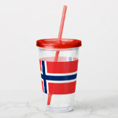 ノルウェー国旗を持つ愛国的なアクリル製タンブラー アクリルタンブラー (裏面)