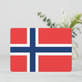 ノルウェー国旗を持つ愛国的招待状 招待状 (スタンド正面)
