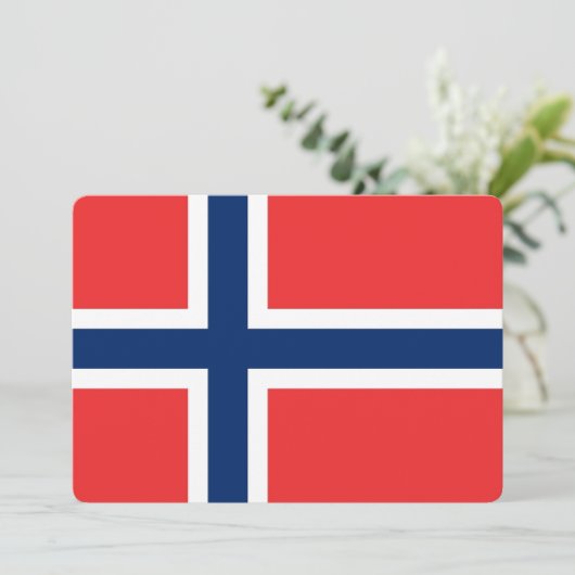ノルウェー国旗を持つ愛国的招待状 招待状 (スタンド正面)