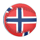 ノルウェー国旗を持つ愛国野球 野球ボール (正面左)