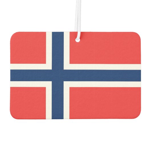 ノルウェー国旗を持つ車の新入生 カーエアーフレッシュナー (裏面)