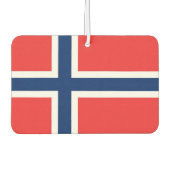 ノルウェー国旗を持つ車の新入生 カーエアーフレッシュナー (正面)