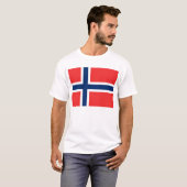 ノルウェー国旗を持つTシャツ Tシャツ (正面フル)