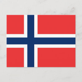 ノルウェー国旗を掲げたはがき ポストカード