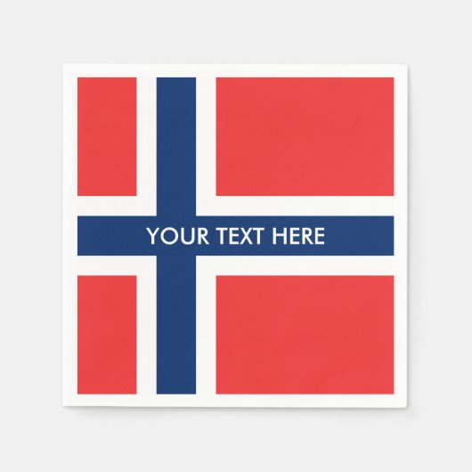 ノルウェー国旗カスタムパーティーナプキン スタンダードカクテルナプキン (正面)