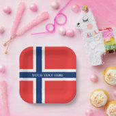 ノルウェー国旗カスタム紙パーティープレート ペーパープレート (パーティー)