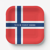 ノルウェー国旗カスタム紙パーティープレート ペーパープレート (正面)