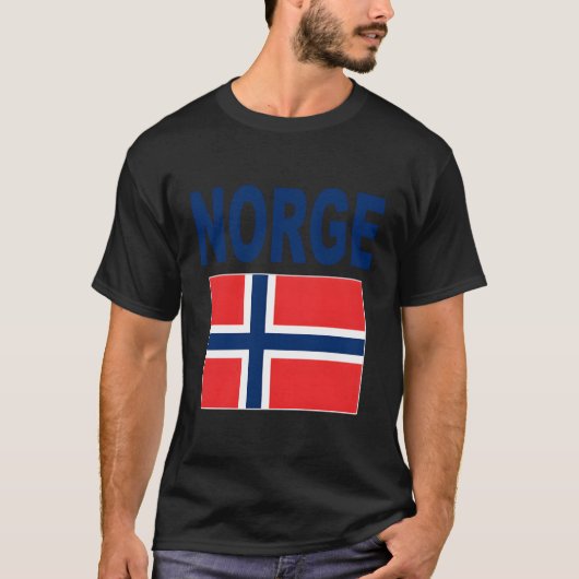 ノルウェー国旗カッコいいノルウェー国旗の贈り物 Tシャツ (正面)