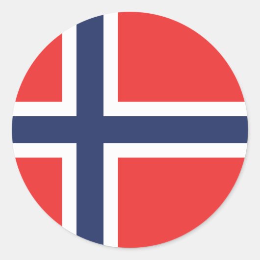 ノルウェー国旗クラシックの丸シール ラウンドシール (正面)