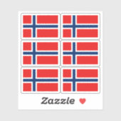 ノルウェー国旗ステッカーコレクション - 6枚セット シール (シート)