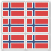ノルウェー国旗ステッカーコレクション - 6枚セット シール (正面)