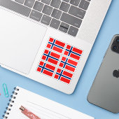 ノルウェー国旗ステッカーコレクション - 6枚セット シール (ノートパソコンとiPhone)