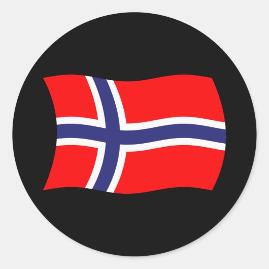 ノルウェー国旗ステッカー ラウンドシール (正面)