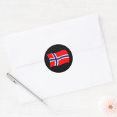 ノルウェー国旗ステッカー ラウンドシール (封筒)