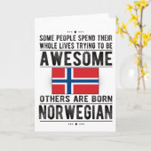 ノルウェー国旗ノルウェー伝統ノルウェーのルーツ カード (黄色い花)