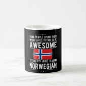 ノルウェー国旗ノルウェー伝統ノルウェーのルーツ コーヒーマグカップ (中央)