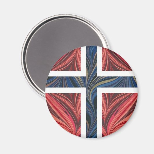 ノルウェー国旗ノルウェー北欧スカンジナビア十字架No マグネット (正面/裏面)