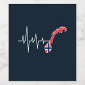 ノルウェー国旗ノルウェー国旗のハートビート ワインラベル (シングルラベル)