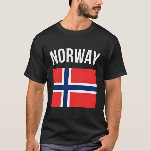 ノルウェー国旗ノルウェー Tシャツ (正面)