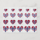 ノルウェー国旗ハートクロスステッチノルディックノルウェー ポストカード (正面)