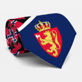 ノルウェー国旗ハートコートオブアームズノルウェープライド ネクタイ (ロール)