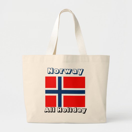 ノルウェー国旗バッグ ラージトートバッグ (正面)