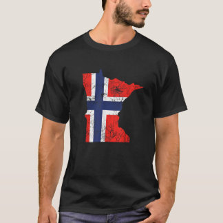 ノルウェー国旗ミネソタ北欧移民伝統T Tシャツ