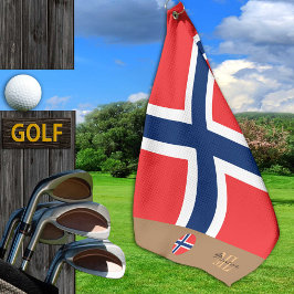 ノルウェー国旗モノグラムのとノルウェイ ゴルフタオル