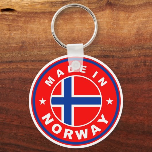 ノルウェー国旗商品ラベル丸で作られる キーホルダー (正面)