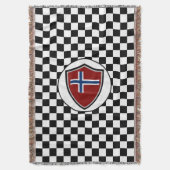 ノルウェー国旗投げ毛布 スローブランケット (正面縦)
