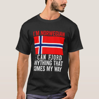 ノルウェー国旗男性への女性ノルウェー北欧P Tシャツ