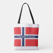ノルウェー国旗風 イニシャル・名前入り デザイン トートバッグ (裏面)