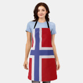 ノルウェー国旗 エプロン (着用した状態)