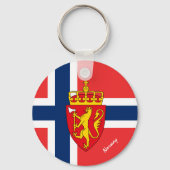 ノルウェー国旗、エンブレム&ノルウェーの休日/スポーツ キーホルダー (正面)