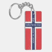ノルウェー国旗 オーダーメイド 名前またはイニシャル デザイン キーホルダー (正面左)