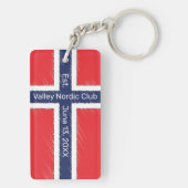 ノルウェー国旗 オーダーメイド 名前またはイニシャル デザイン キーホルダー (裏面)