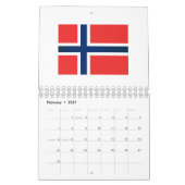 ノルウェー国旗 カレンダー (2月 2027)